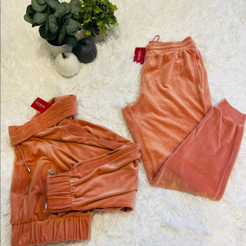 Brand new GUESS velour sweatsuit